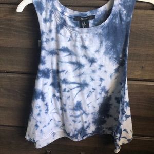 Forever 21 tie dye blue tank top